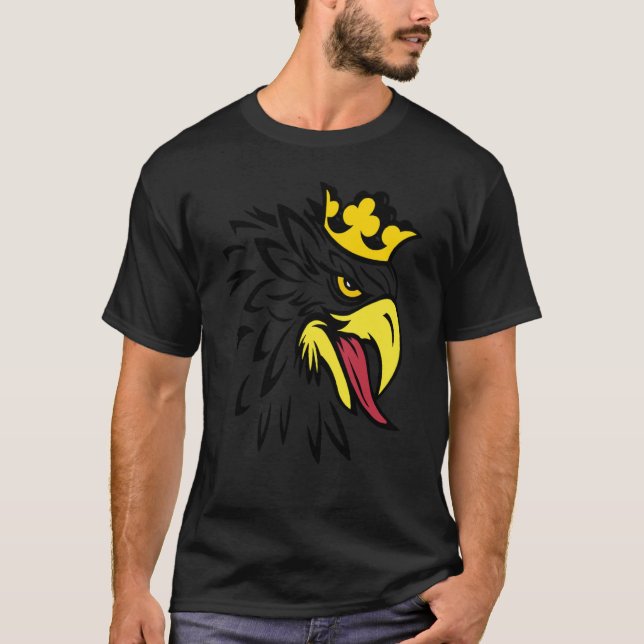 T-SHIRT OISEAU D'AAGLE AMUSANT AUX YEUX JAUNES DE COURONNE (Devant)