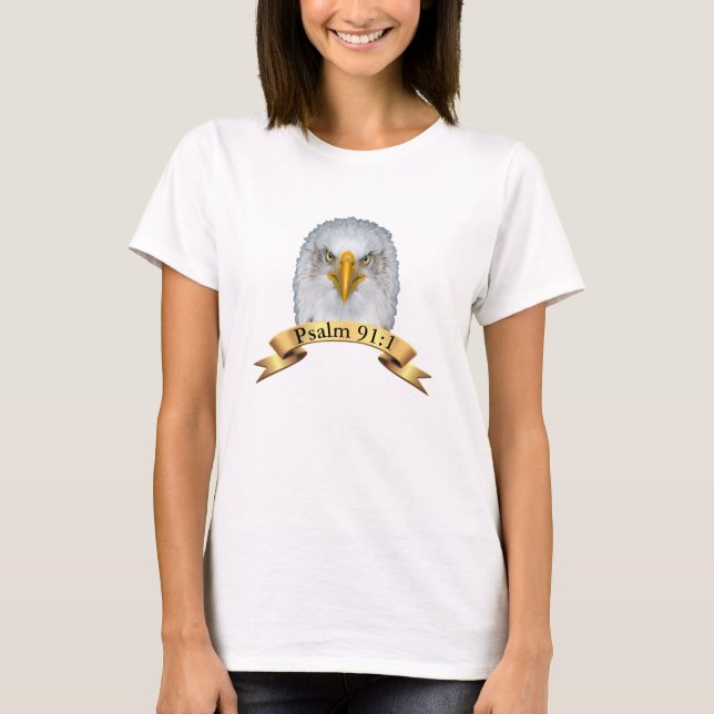 T-shirt Oiseau d'aigle au psaume 91:1 (Devant)