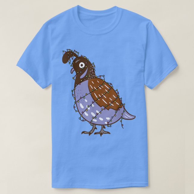 T-shirt Oiseau de caille avec les lumières de Noël Costume (Design devant)