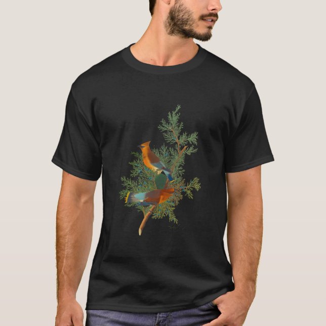 T-shirt Oiseau de cèdre des oiseaux d'Amérique drôle (Devant)