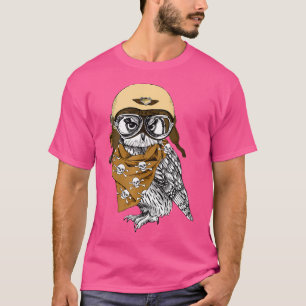 T-shirt Oiseau de Chouette sans peur portant un Aviateur d