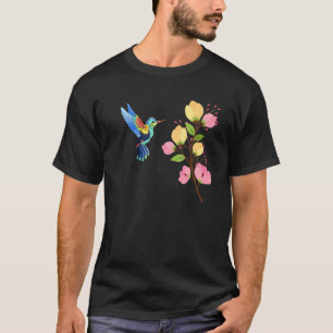 T-shirt Oiseau de colibri de couleur arc-en-ciel