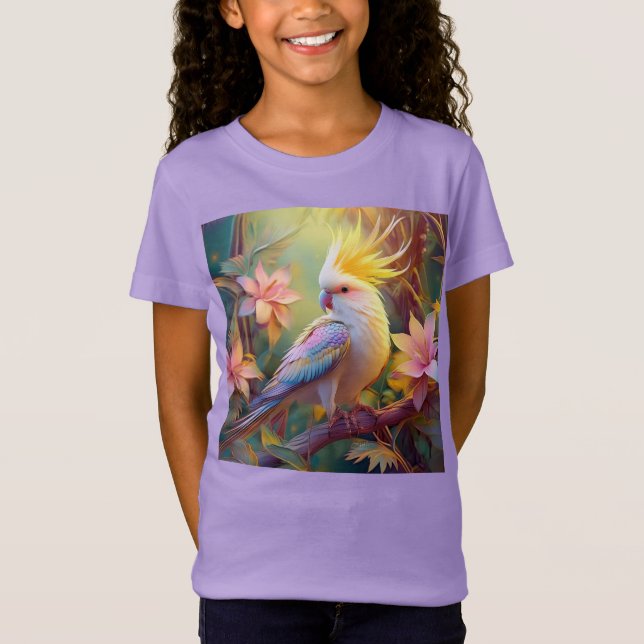 T-Shirt Oiseau de fantaisie Perruche à aile iridescente (Devant)