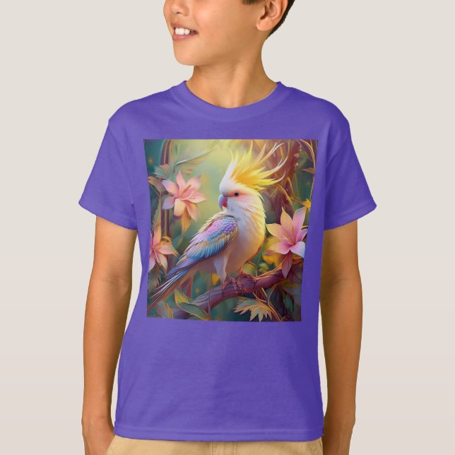 T-shirt Oiseau de fantaisie Perruche à aile iridescente (Devant)