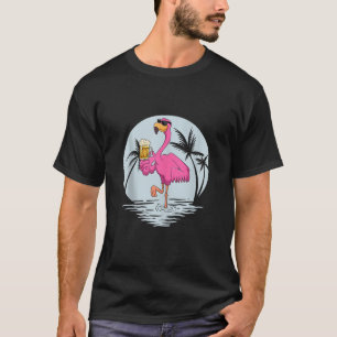 T-shirt Oiseau De Flamant rose Rose Drôle Avec Boug De Biè