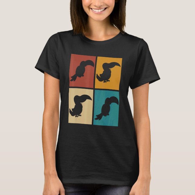 T-shirt Oiseau de la forêt tropicale Animal Pop Toucan (Devant)