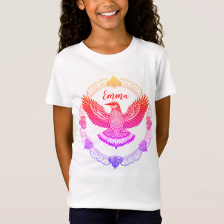 T-Shirt Oiseau de Mandala Couleur Arc-en-ciel