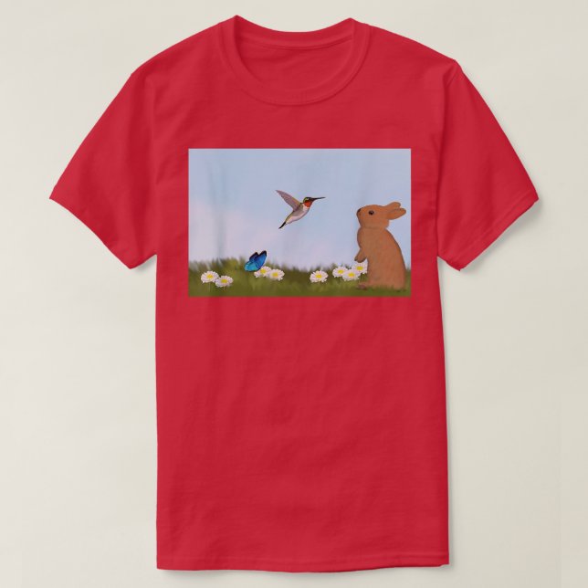 T-shirt Oiseau de mer Lapin printemps Oiseau de printemps  (Design devant)