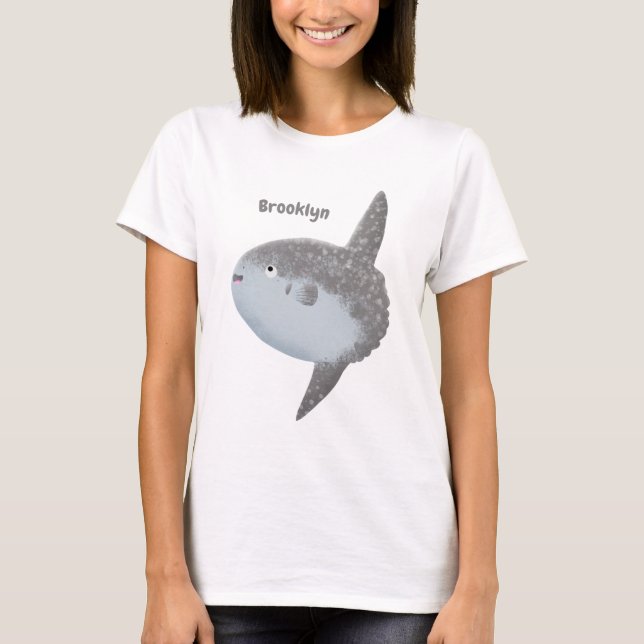 T-shirt Oiseau de mer mola mola mignonne caricature (Devant)