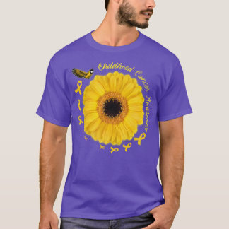 T-shirt Oiseau de mer Tournesol Jaune Cancer de l'enfance 
