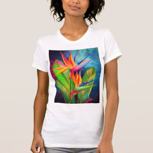 T-shirt Oiseau de paradis Fleur - Peinture en trombe 