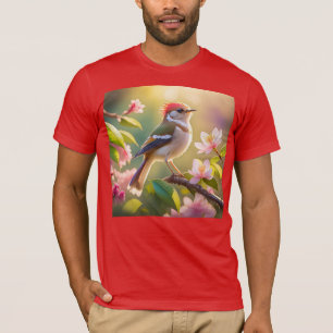 T-shirt Oiseau de Paruline Imaginaire à tête rouge