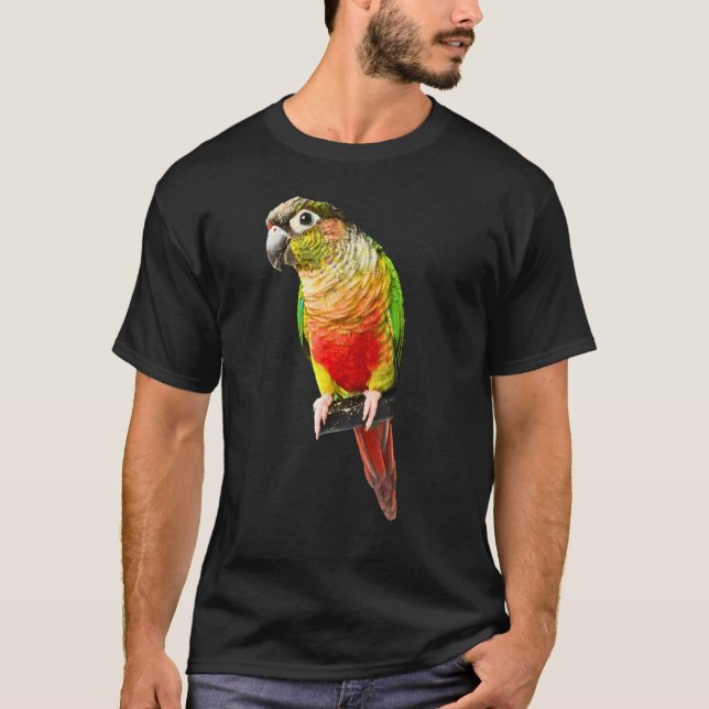 T-shirt Oiseau de perroquet pur Joue verte Amour pour les  (Devant)