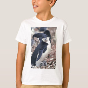 T-shirt Oiseau de pingouin mignon animal noir eau blanche