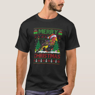 T-shirt Oiseau de poisson d'or Xmas éclairage Père Noël Oi