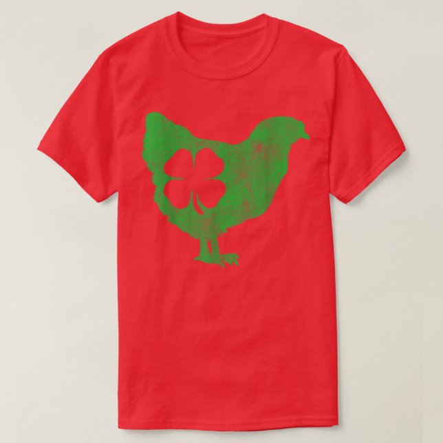 T-shirt Oiseau de poulet Hen Shamrock St (Design devant)