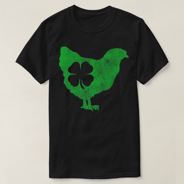 T-shirt Oiseau de poulet Hen Shamrock St (Design devant)