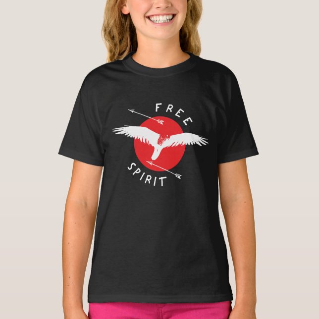 T-shirt Oiseau De Prey Esprit Libre (Devant)