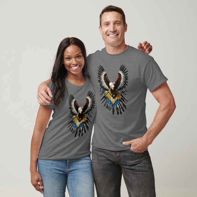 T-shirt Oiseau de proie en plumes de guerre (Unisexe)