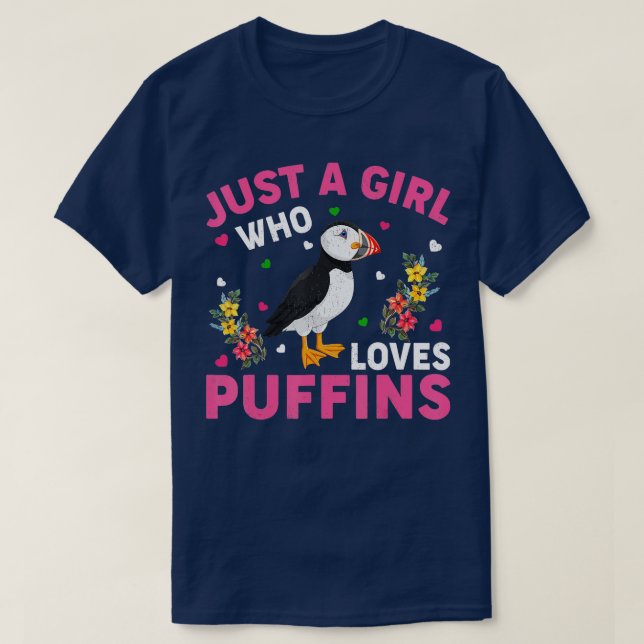T-shirt Oiseau De Puffin Juste Une Fille Qui Aime Les Puff (Design devant)