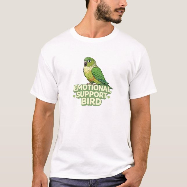 T-shirt Oiseau de soutien émotionnel Conure à joue verte (Devant)