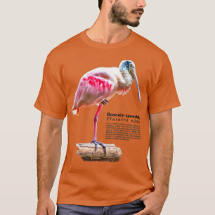T-shirt Oiseau de spatule rosé près de la mer