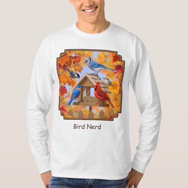 T-shirt Oiseau d'engraissement d'automne Nerd (Devant)