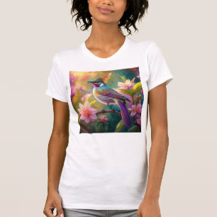 T-shirt Oiseau d'Imaginaire à arc-en-ciel orangé