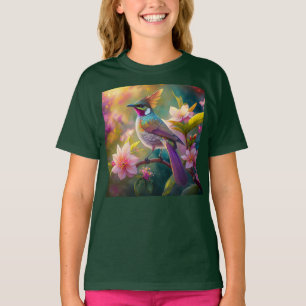 T-shirt Oiseau d'Imaginaire à arc-en-ciel orangé