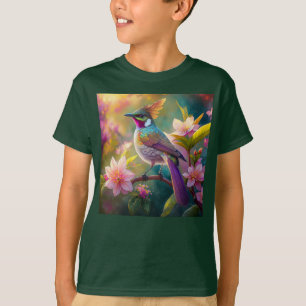 T-shirt Oiseau d'Imaginaire à arc-en-ciel orangé