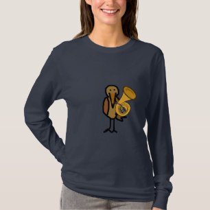 T-shirt Oiseau drôle de CR jouant la chemise de cor de