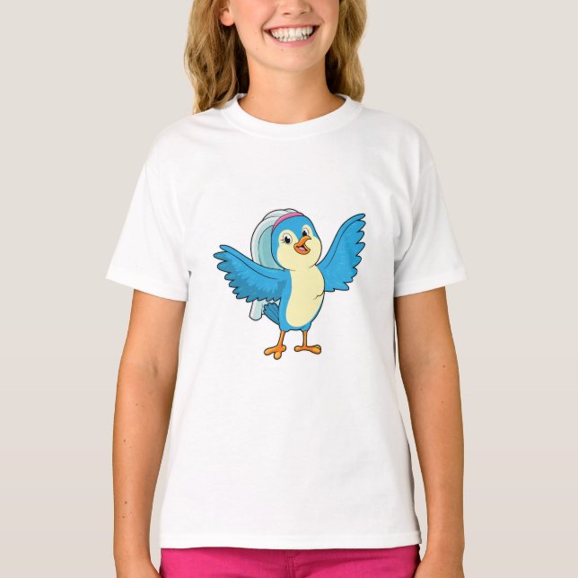 T-shirt Oiseau en fiancée avec voile (Devant)
