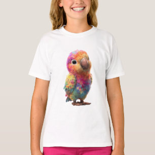 T-shirt Oiseau Enfant Vibrant Éclaboussure Aquarelle Arc-e