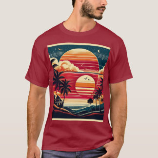 T-shirt Oiseau et arbre du soleil