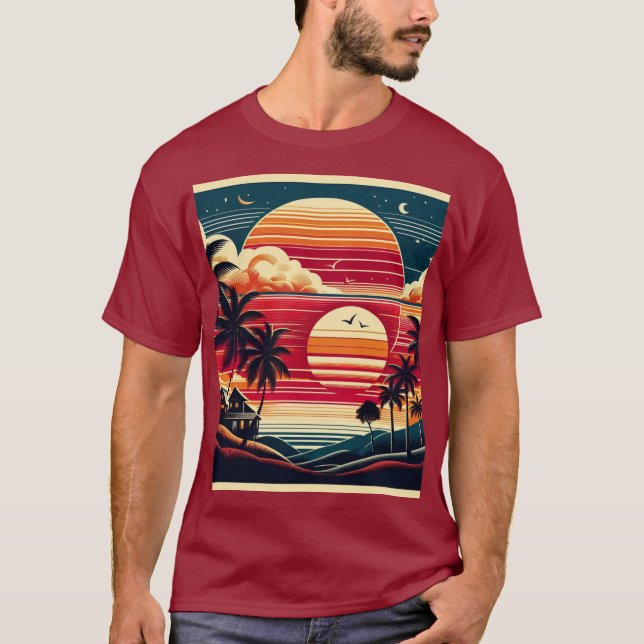 T-shirt Oiseau et arbre du soleil (Devant)