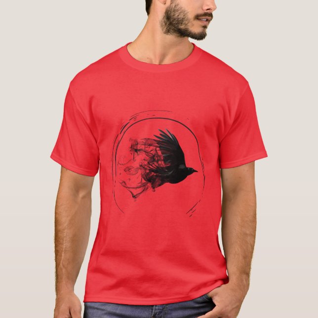 T-shirt Oiseau foncé vintage (Devant)