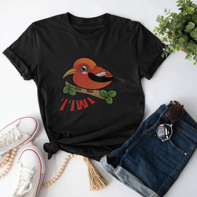 T-shirt Oiseau forestier Iiwi Hawaii ('I'iwi t-shirt by Mara Branco)