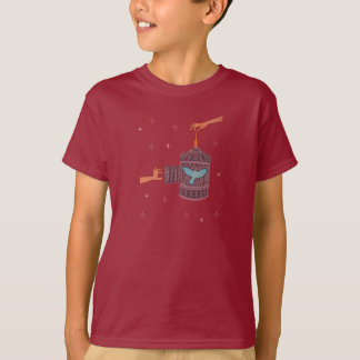 T-shirt Oiseau libre Cage à oiseaux | Art folklorique Main