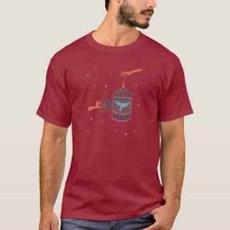 T-shirt Oiseau libre Cage à oiseaux | Art folklorique Main