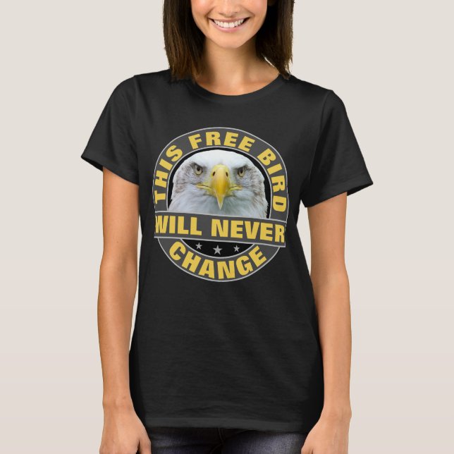 T-shirt Oiseau libre (noir) (Devant)