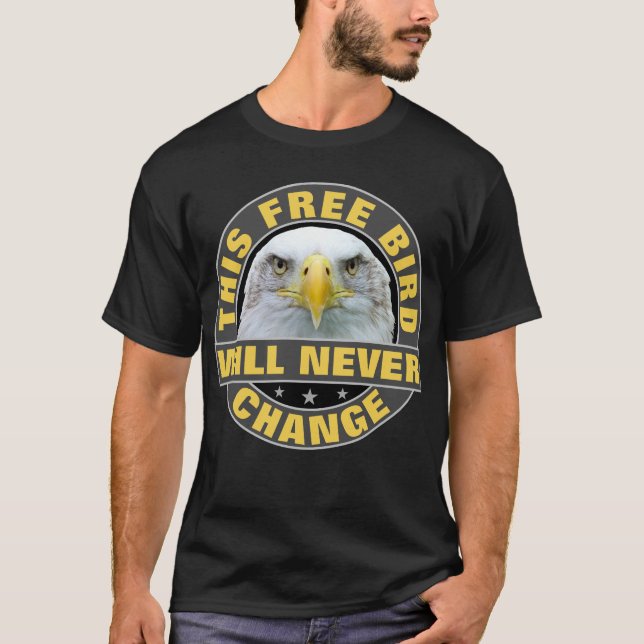 T-shirt Oiseau libre (noir) (Devant)