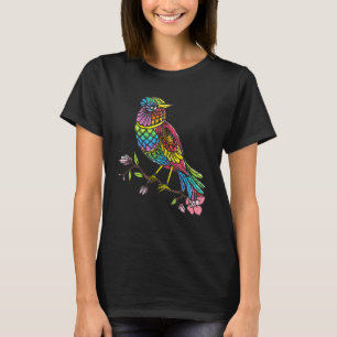 T-shirt Oiseau Mandala Oiseau Oiseau coloré Artiste
