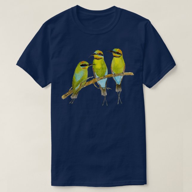 T-shirt Oiseau mangeur d'abeilles arc-en-ciel (Design devant)
