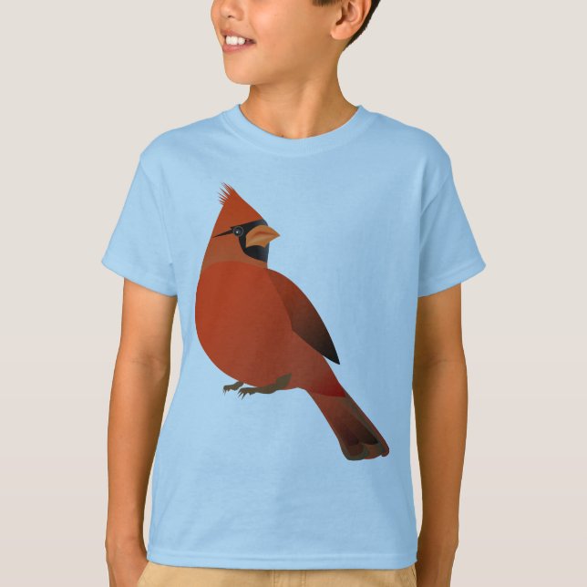T-shirt Oiseau masculin cardinal rouge (Devant)