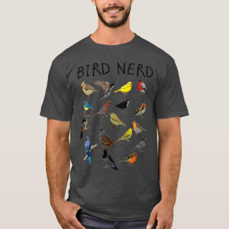 T-shirt 'Oiseau Nerd Différents Types d'Oiseaux' Cadeau mi