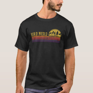 T-shirt Oiseau Nerd Rétro Vintage en détresse ornitholog