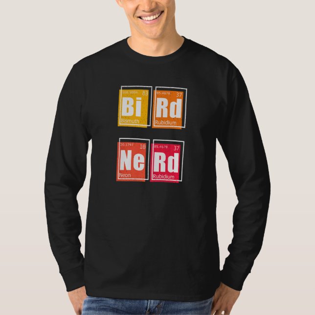 T-shirt OISEAU NERD Tableau périodique des éléments Survei (Devant)