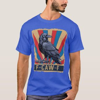T-shirt Oiseau noir corbeau drôle rétro awF Corbeau croass