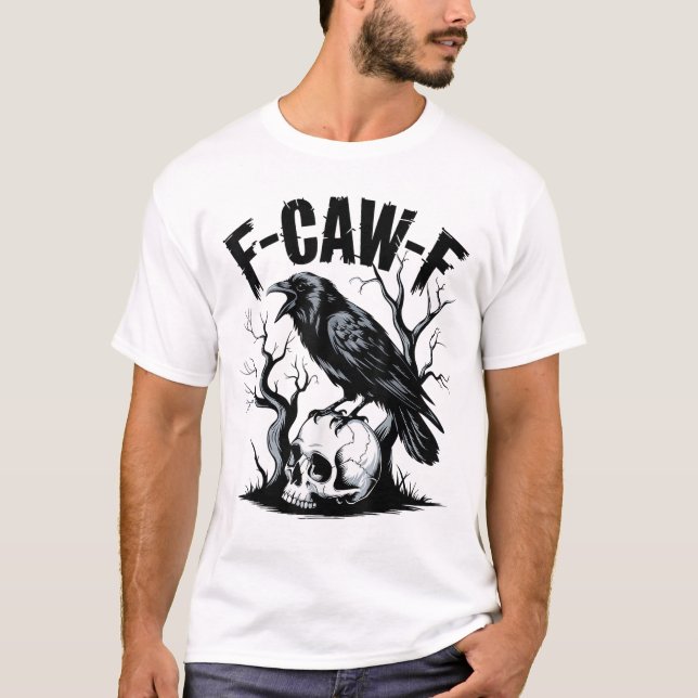 T-shirt Oiseau noir drôle F-Caw-F (Devant)