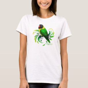T-shirt Oiseau noir vert masqué